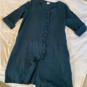 100% Linen Blue Dress size Medium